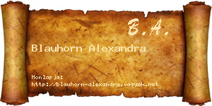 Blauhorn Alexandra névjegykártya